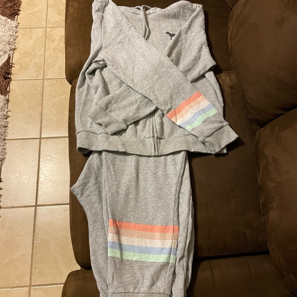 Authentic PINK sweatsuit. Worn 2x sz L. From a smoke free and pet free home